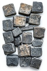 Wall Mural - Rock pile on white background