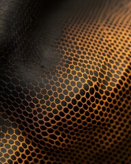 Abstract Golden Honeycomb Texture: 3D Render