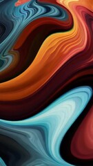 Wall Mural - Abstract colorful wave background for looping. Vertical animated background, colorful fluid moving dynamically.