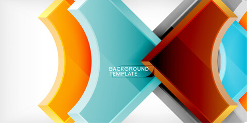 Poster - Geometric design abstract background - circles and triangles