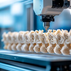 Poster - 3d food printing of pasta industrial food automation in a modern food production facility