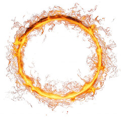 Wall Mural - A circle of fire with a white background