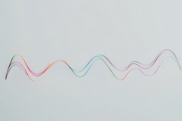 Aufkleber - Abstract art featuring colorful wave lines on a plain background, showcasing fluidity and harmony in a modern artistic style, representing creativity and expressionism.