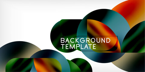 Aufkleber - Color geometric shapes background shadow circles