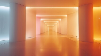 Fototapete - An empty booth wall in a museum.