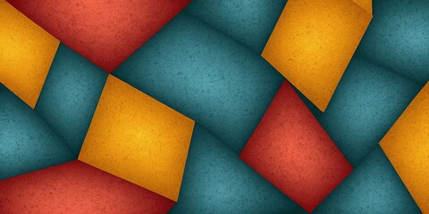 Poster - A colorful background with squares of blue, red, and yellow
