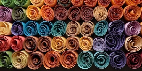 Aufkleber - A row of colorful rolls of paper