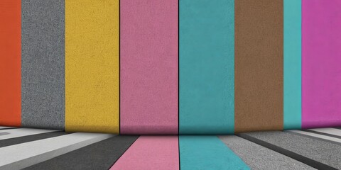 Aufkleber - A colorful wall with stripes of different colors
