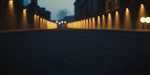 Poster - A dark street with a long, empty road