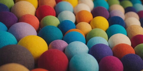 Aufkleber - A bunch of colorful balls are piled up on top of each other