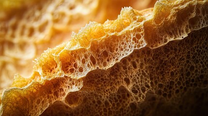 Poster - Golden Honeycomb Texture Detailed Close Up