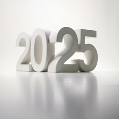 Wall Mural - 2025 3d text new year gold realistic rendering celebration ai image