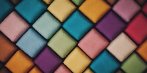 Poster - A colorful quilt made of many different colored squares