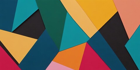 Poster - A colorful collage of triangles and squares