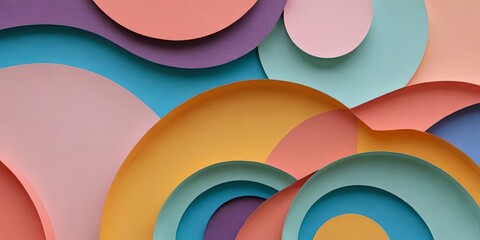 Poster - A colorful abstract painting with many different colored circles