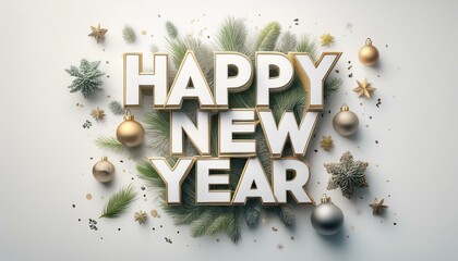 Wall Mural - happy new year creative typography design ai image