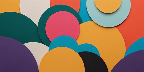 Poster - A colorful abstract painting of circles in various sizes and colors