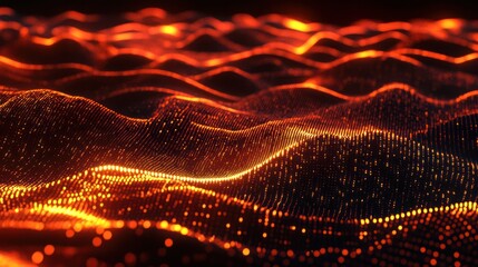 Poster - a torrent of bright binary streams, resembling molten lava flowing across a dark surface.