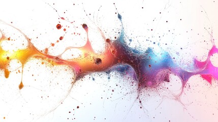 Poster - neuron, featuring swirling patterns and luminous filaments that illustrate the flow of energy and information.