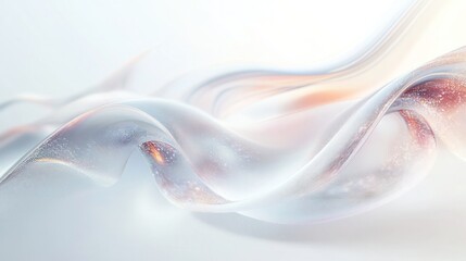 Poster - mechanics, showcasing swirling particles and waveforms that blend seamlessly into a clean white backdrop.