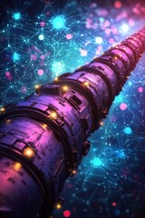 Poster - futuristic data train symbolizing global information exchange and seamless digital connectivity