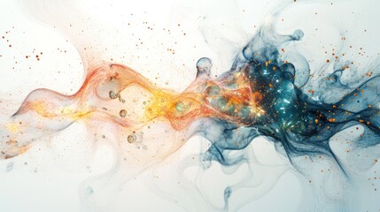 Poster - neuron, featuring swirling patterns and luminous filaments that illustrate the flow of energy and information.