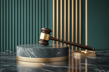 Wall Mural - Gavel on Marble: Justice, Law, & Order