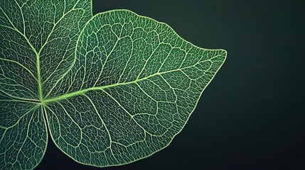 Poster - Intricate Leaf Veins Detailed Close Up View