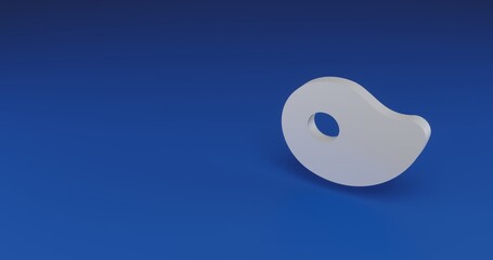 Poster - Isolated realistic white steak symbol with shadow. Located on the right side of the scene. 3d illustration on transparent background