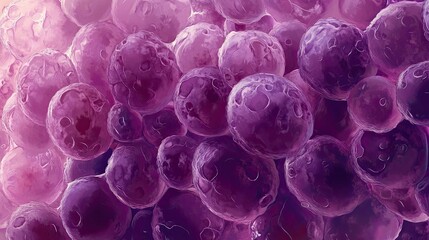 Poster - Abstract Image of Purple Cellular Structures
