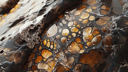 Poster - Abstract Rock Formation With Water Filled Cavities
