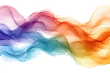 Poster - Vibrant and Colorful Abstract Wave Patterns with a Blend of Blue, Red, Yellow, and Purple Hues on a Bright White Background for Creative Designs