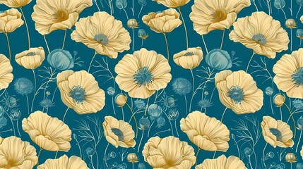 Wall Mural - seamless floral pattern