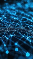 Poster - Abstract Blue Network Lines And Lights