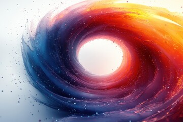 Poster - Abstract swirling wave with vibrant colors creating a mesmerizing vortex effect, conveying motion, energy, and artistic expression in digital art style.