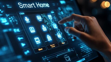 Poster - Exploring smart home technology with a touchscreen interface in a modern setting