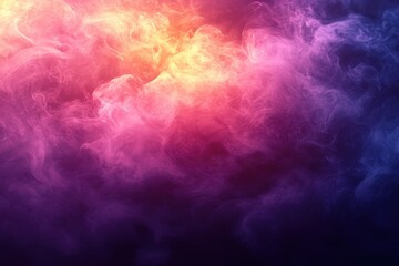 Poster - Abstract Colorful Smoke Background for Creative Projects Featuring Swirls of Purple, Pink, Orange, and Yellow with Soft Gradients and Dreamy Aesthetic
