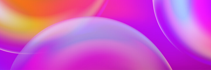 Poster - Purple pink  orange bubble wallpaper, vector art abstract background