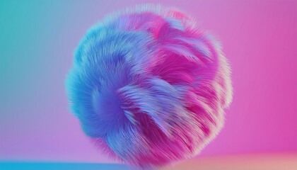 Poster - Abstract Fur Ball in Neon Colors. Concept of vibrant, fluffy, and playful.