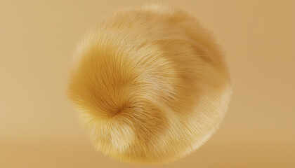 Poster - Fluffy Golden Fur Ball Texture. Concept of softness, warmth, and comfort.