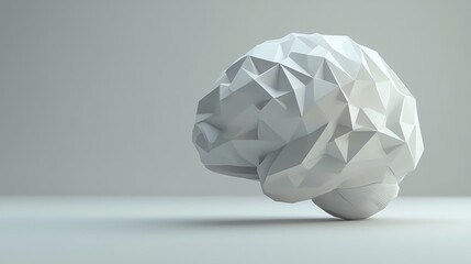Poster - A low-poly 3D model of a human brain.
