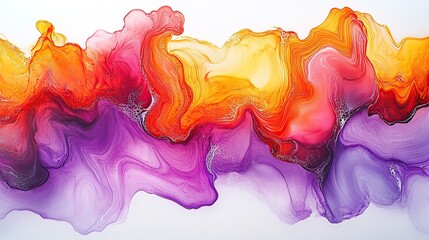 Poster - Abstract fluid art with vibrant colors blending in a wave-like pattern.