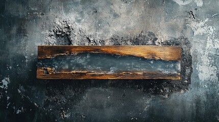 Poster - A wooden slab with a clear resin inlay, showcasing craftsmanship and design.