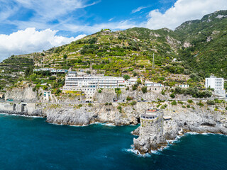 Wall Mural - Maiori from a drone, Amalfi Coast, Salerno, Campania, Italy