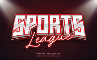 Poster - sport league 3d editable text style effect