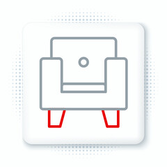 Poster - Line Armchair icon isolated on white background. Colorful outline concept. Vector