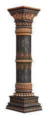 Wall Mural - Decorative column with intricate carvings, cut out - stock png.