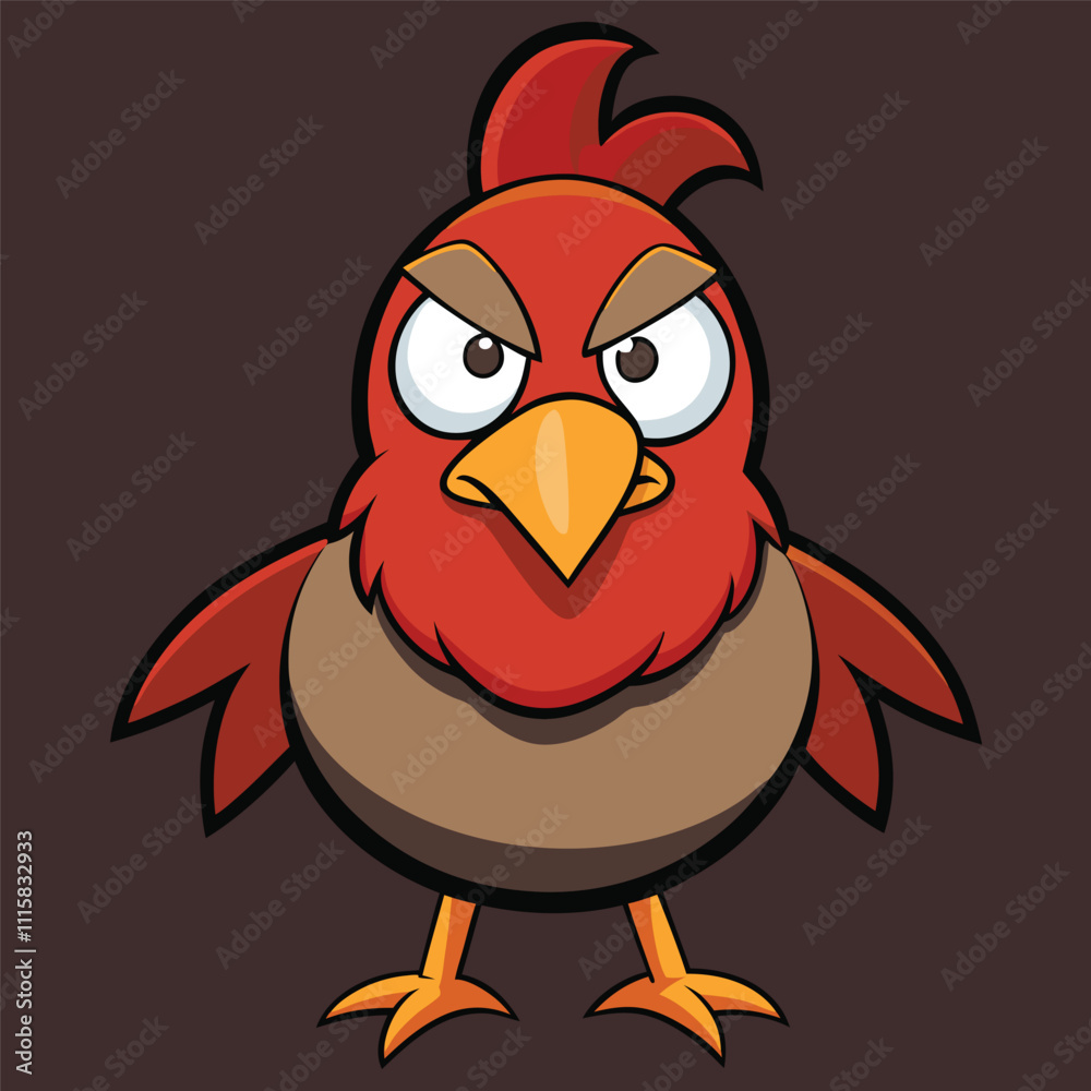 Angry Cartoon Chicken - Vector Clip Art Illustration Stock Vector ...
