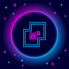 Fototapete - Glowing neon line House plan icon isolated on black background. Colorful outline concept. Vector
