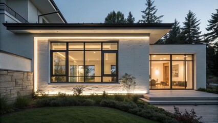 Poster - A backlit window installation emphasizing the fresh weatherproofing that surrounds the edges ensuring energy efficiency and a modern aesthetic.